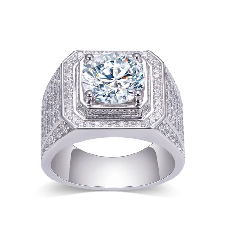 MSR-1463 Customized Jewellery 18K Gold halo Ring 4.2ct D VVS2 CVD HPHT Round Lab Grown Diamond Ring