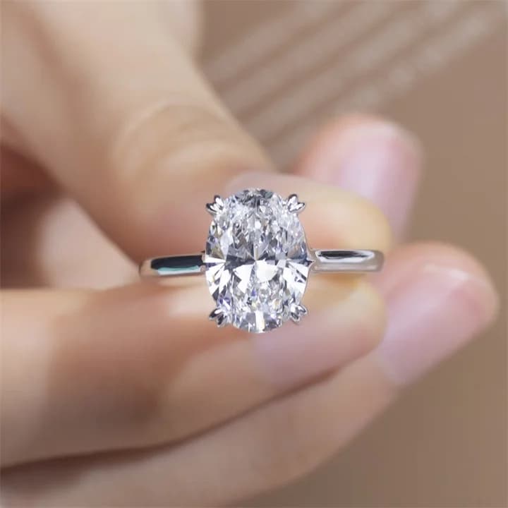 MSR-1480 IGI Certified Engagement Ring Jewellery 2.4CT E VVS1 14k Gold Oval Cut Lab Grown Diamond Ring