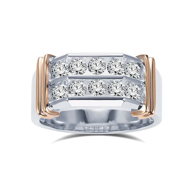 MSR-1570 18K White Gold Round Shape Diamond Ring Men Jewellery