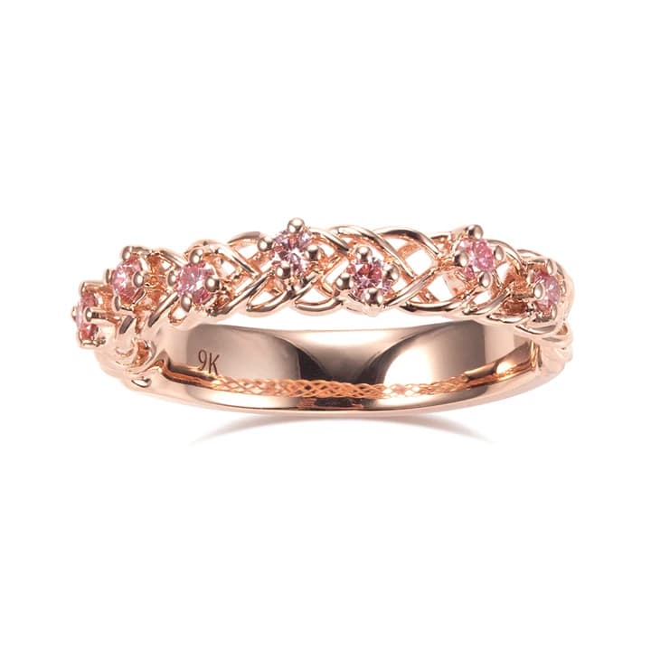 MSR-1573 9k Rose Gold Eternity Ring Lab Grown Diamond Ring