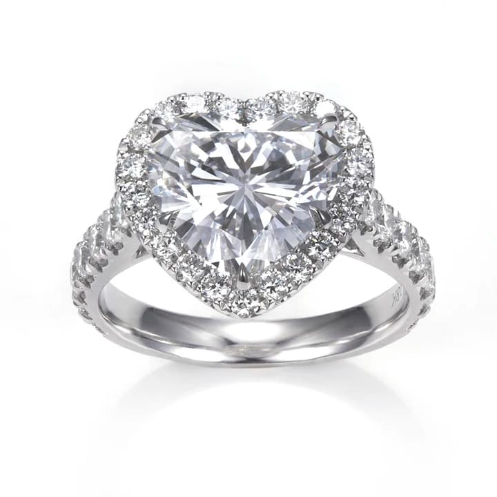 MSR-1583 18K Gold Customized Heart Diamond 5.38ct D VVS1 Lab Diamond Ring