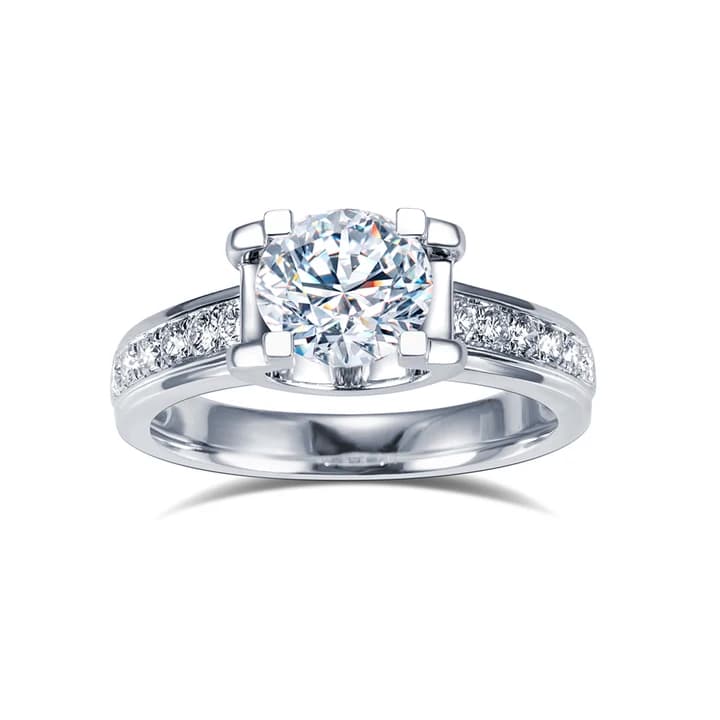 MSR-1595 Customization 14K White Gold D VVS2 HPHT Lab Grown Diamond Solitaire Ring