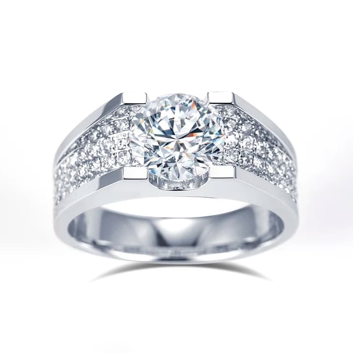 MSR-1628 18K Gold Customized Round Shape 2.2ct D VS1 Lab Grown Diamond Ring