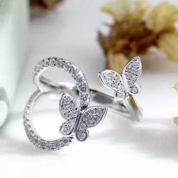 MSR-1643 Fancy Beautiful Ring 18K Gold Customized Round Shape Lab Grown Diamond Ring