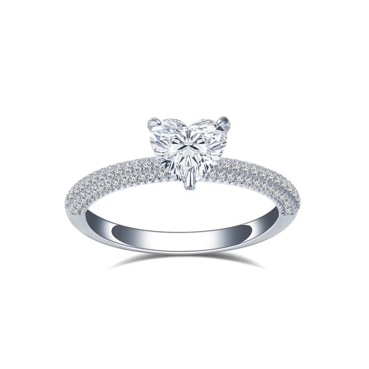 MSR-1647 18K Gold Customized Fine Ring Jewellery Heart Shape 1ct D VS1 Lab Grown Diamond Ring