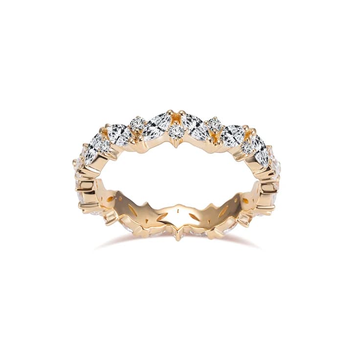 Fashion Style MSR-1684 18k Gold With Lab Grown Diamond Eternity Ring Christmas Gift Real Gold Jewellery Valentine's Day Gift