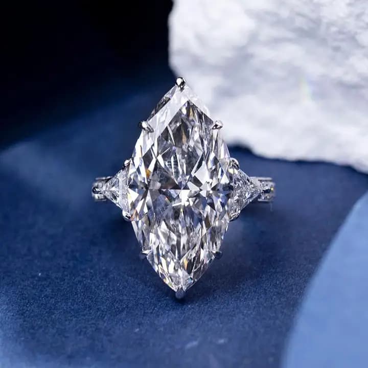 New Design MSR-1726 IGI Certified Engagement Ring Jewellery 6CT 14k Solid Gold Marquise Lab Grown Diamond