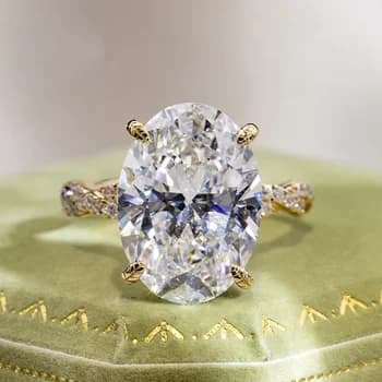 Hot Selling MSR-1804 Custom Solitaire Ring 18k Gold Engagement Wedding Ring 9CT F VS1 Oval Lab Grown Diamond Ring