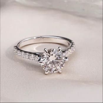 MSR-1848 PT950 Solitaire Diamond Ring Round Shape 2ct D VVS2 Lab Grown Diamond Ring