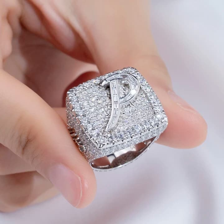 Latest Designed Fine Ring Jewellery MSR-1895 Halo Ring 925 Sterling Silver Lab Grown Diamond Ring