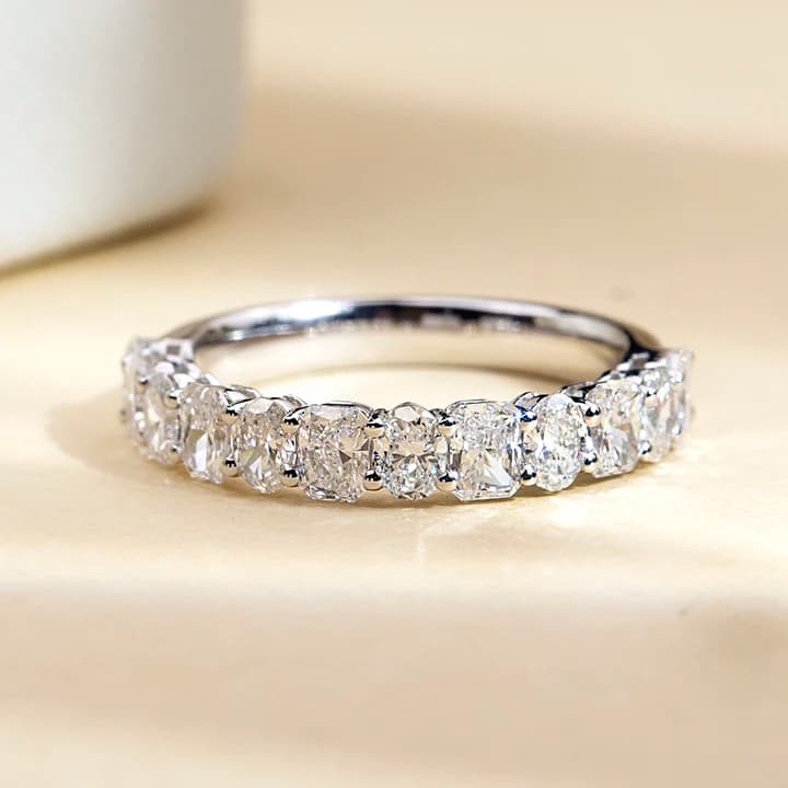 Latest Designed Fine Ring Jewellery MSR-1896 Ban Ring 14k White Gold Lab Grown Diamond Ring