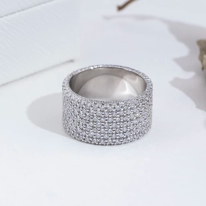 MSR-1973 Custom Hip Hop Ring Jewellery 18k Gold Full Eternity Lab Grown Diamond Ring