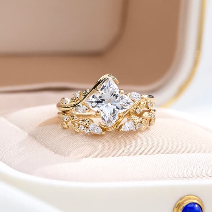 Customized MSR-1979 18k Yellow Gold Fashion Lab Grown Diamond Stackable Ring