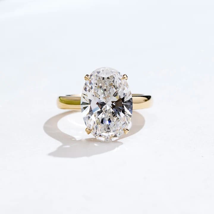 MSR-2032 18k Yellow Gold Luxury Ring Oval Cut Lab Grown Diamond Ring
