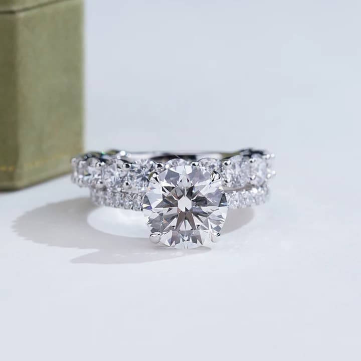 MSR-2145 Fashion Ring Jewellery Stackable Ring 18k Gold 3.5CT D VVS2 Round Cut Lab Grown Diamond Ring