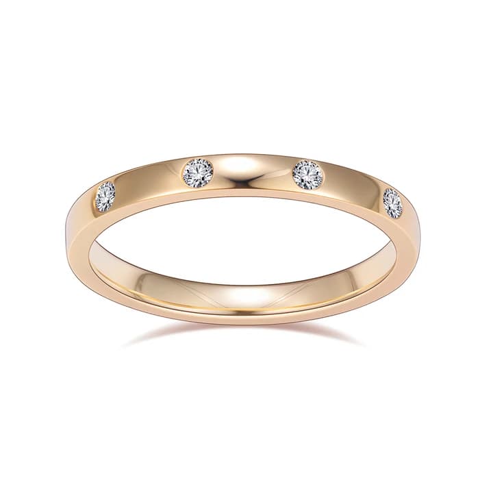 Customized MSR-2148 9K Gold Eternity Ring Round Cut Lab Grown Diamond Ring