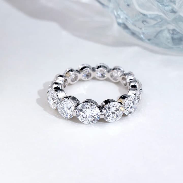 MSR-2193 Fashion Design Ring Jewellery 925 Silver Eternity Ring Round Cut Lab Grown Diamond Ring