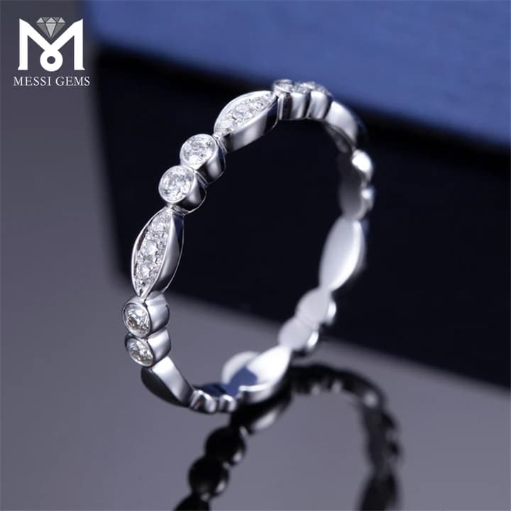 18K MSR-300 Eternity Gold Valentine's Day Gift Custom Jewellery Factory Good Price Lab Grown Diamond Wedding Ring for Women