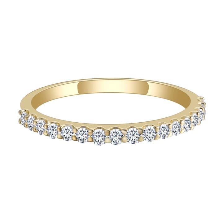 Messi MSR-414 Half Eternity Band 18K Yellow Gold Customized Jewellery Lab Grown Diamond Eternity Ring