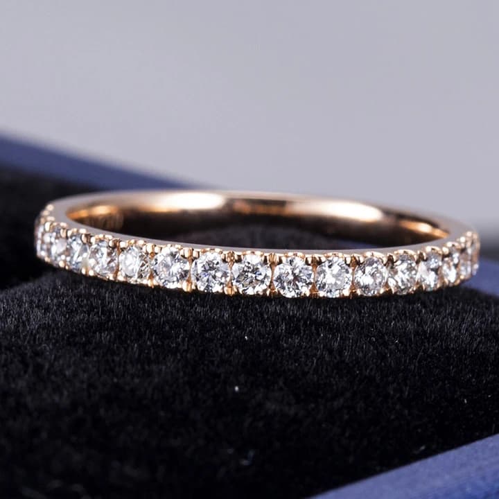 MSR-451 18k Rose Gold Fashion Jewellery Eternity Lab Diamond Ring