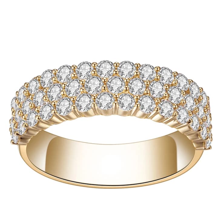 MSR-464 10k 14k Rose Gold Fashion Jewellery Half Eternity Lab Diamond Ring