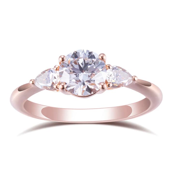 MSR-505 18K Rose Gold Customized 1.ct F VS2CVD HPHT Heart Lab Diamond Jewellery Ring