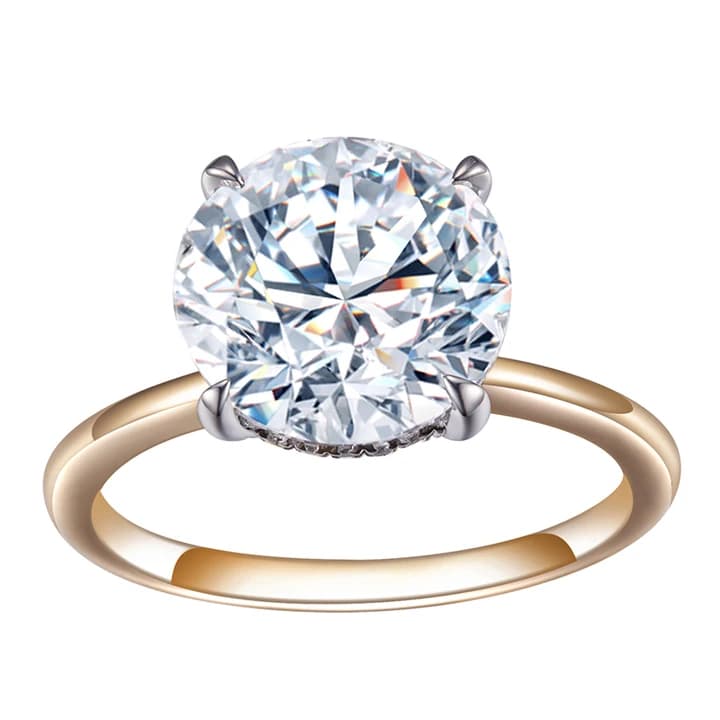 MSR-506 18K Yellow Gold Customized 2.53ct D VVS2 CVD HPHT Round Cut Lab Diamond Jewellery Ring