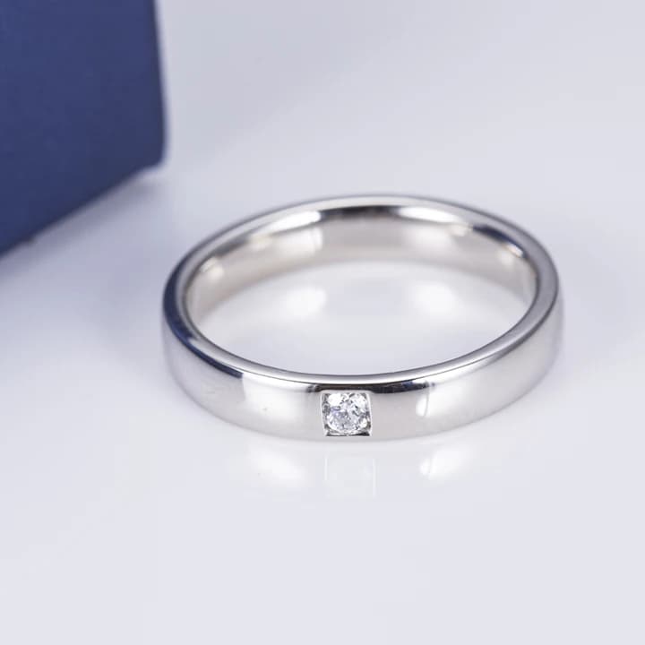 MSR-515 PT950 Wedding Ring Solitaire Diamond Ring Round Lab Grown Diamond Ring