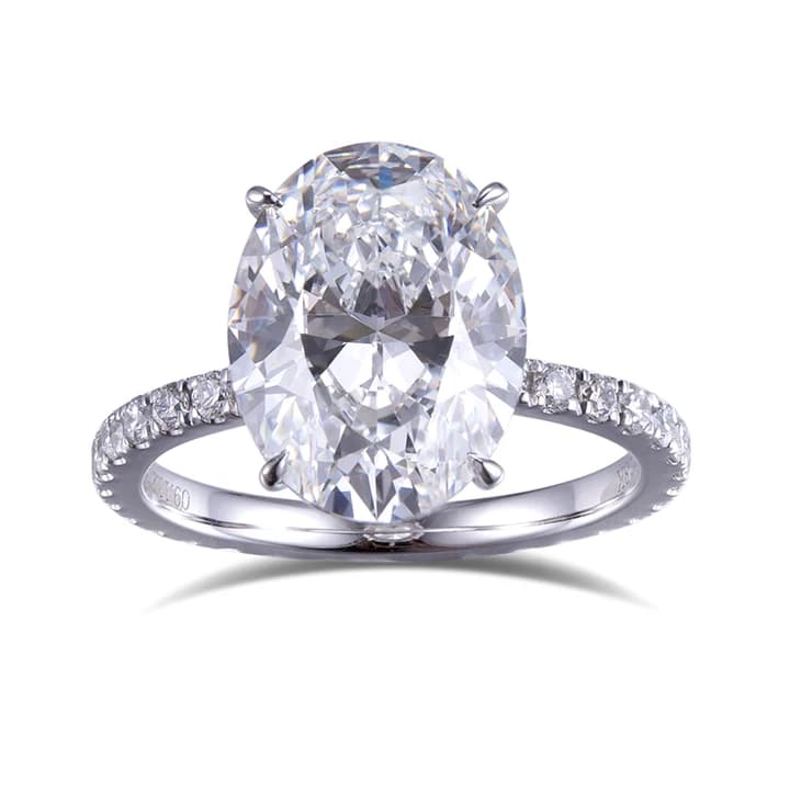 Customized MSR-552 18k Gold D VVS1 3ct D VS2 Oval Cut Lab Grown Diamond Ring