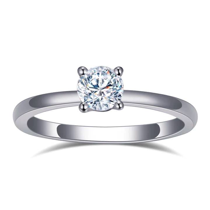 MSR-555 Custom S925 Silver Ring IGI Round Cut D VS1 Lab Grown Diamond Ring