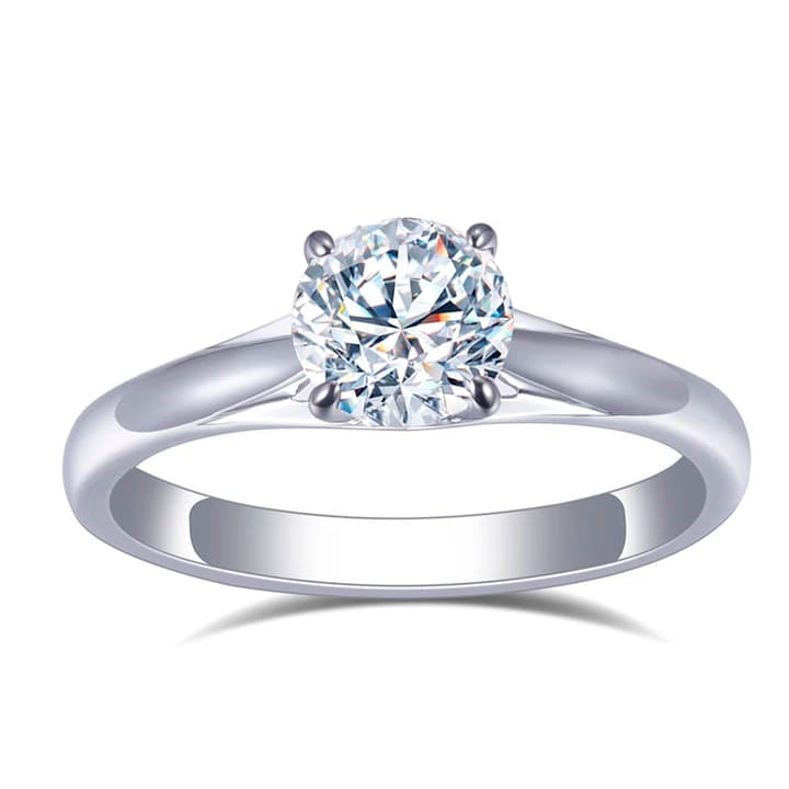 Customized MSR-654 14K 18K White Gold Solitaire Diamond Ring Engagement Wedding Ring Round Lab Grown Diamond Ring