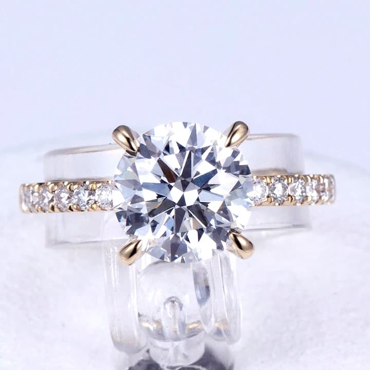 MSR-676 Beautifully Designed Gemstone 18k Solid Gold Ring Birthdays Pretty Lab Grown Diamond Fine Jewellery Ring