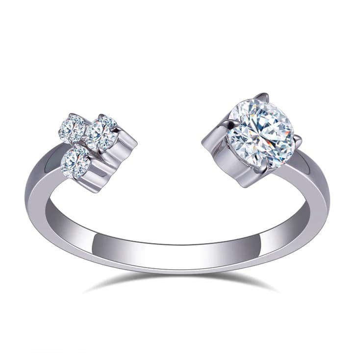 MSR-832 14k Solid Gold 0.5ct Round Lab Diamond Women Jewellery Ring Toi Et Moi Style