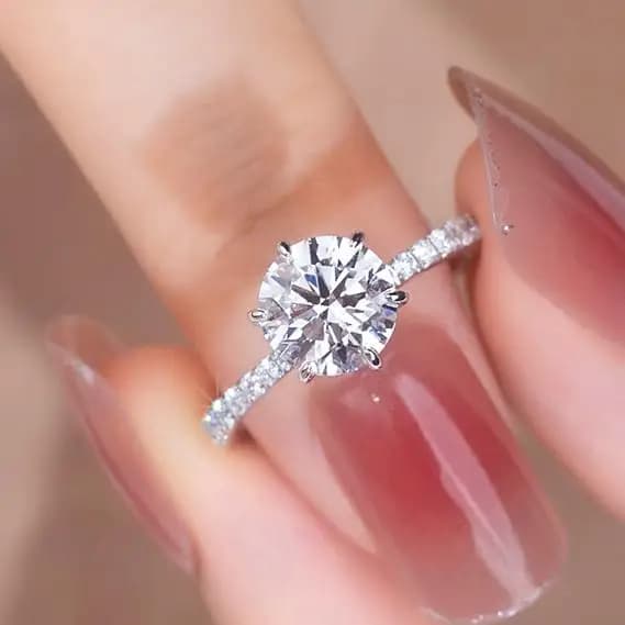 MSR-900 18k Gold Gift Band Wedding Band 1.5ct Round Lab Grown Diamond Engagement Ring