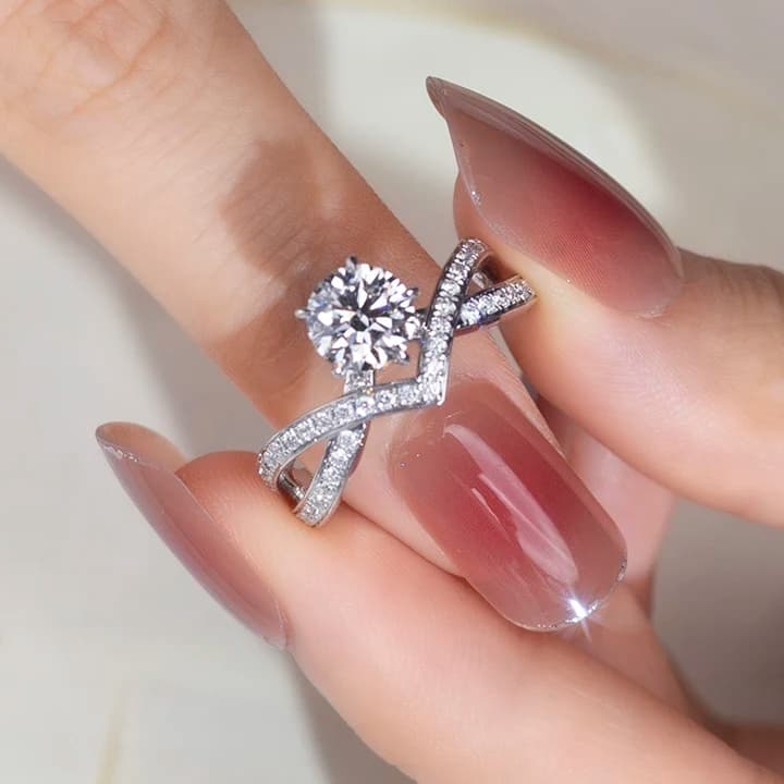 MSR-927 14k 1ct Round Cut Lab Diamond Women Jewellery Ring Luxury Engagement Ring Style