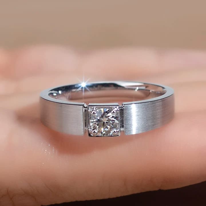 MSR-973 Wedding Jewellery 18k Gold Lab Grown Diamond Engagement Ring VVS Men's Lab Diamond Ring
