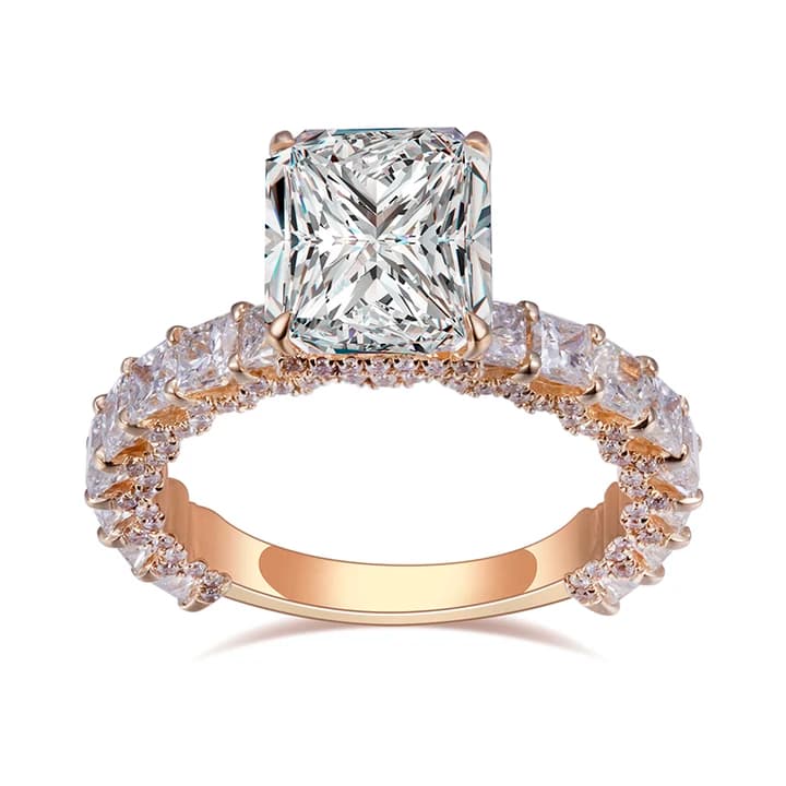 MSR-974 14K White Gold 2.5CT F VVS1 Radiant Cut Lab Grown Diamond Engagement Ring Customized Luxury Jewellery