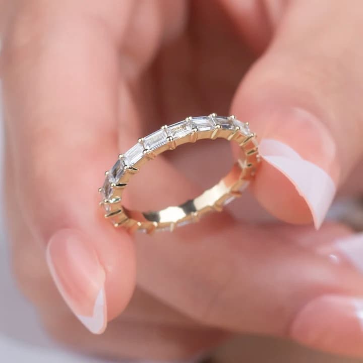 Fashion Style MSR-984 10k Solid Gold Yellow Gold Lab Grown Diamond Wedding Ring for Women Valentine Day's Gift